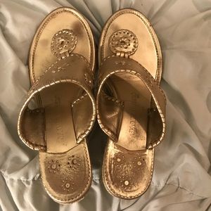 Gold Jack Rogers Espadrilles Wedge Size 8.5
